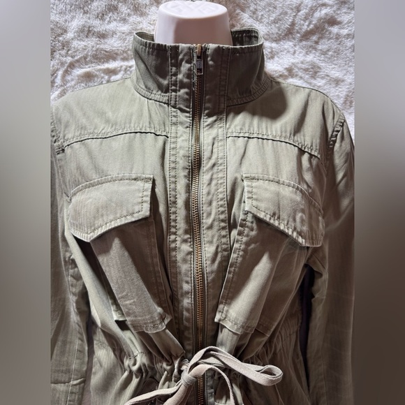 JCrew Boyfriend Utility Cargo Jacket Olive Green medium 100%cotton.Megan Markel - Picture 3 of 16
